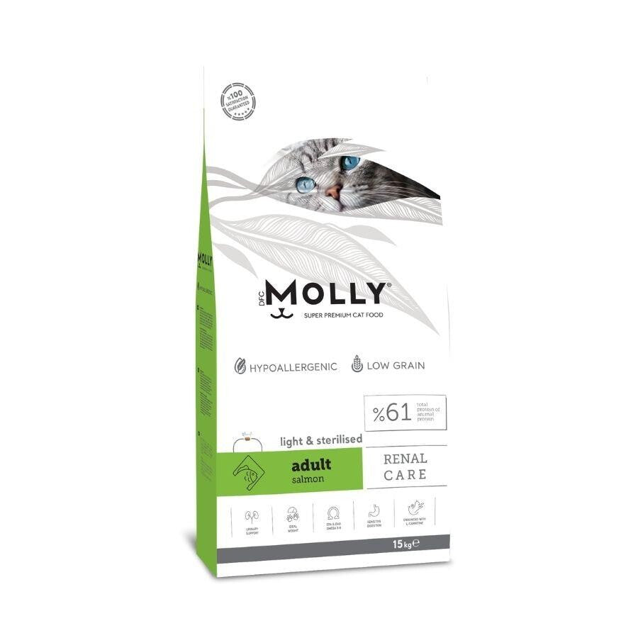 Molly Düşük Tahıllı Hypoallergenic Somonlu Light Kısırlaştırılmış Yetişkin Kedi Maması 15 KG | SRC: Barcode: 8680542870150